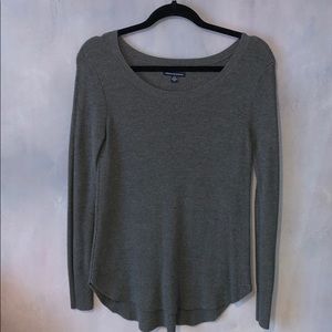 American Eagle Gray Scoop-Neck Sweater